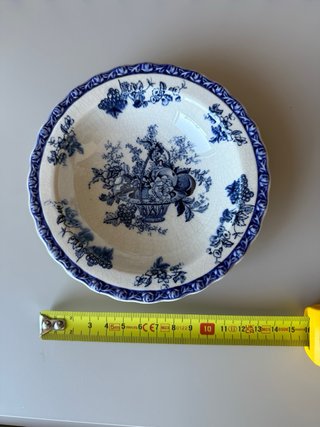 Plato de porcelana Myott vintage azul
