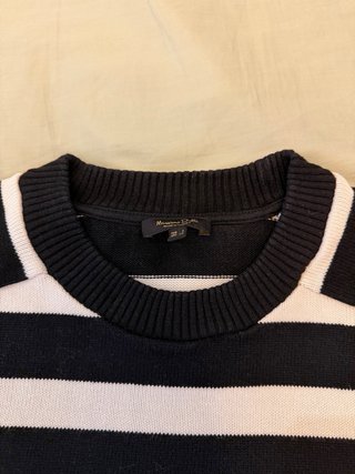 Jersey Massimo Dutti Rayas Blanco y Negro