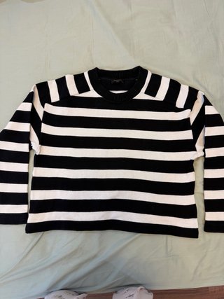 Jersey Massimo Dutti Rayas Blanco y Negro