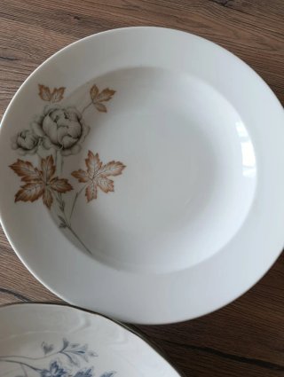Stock 10 piatti fondi porcellana decorati