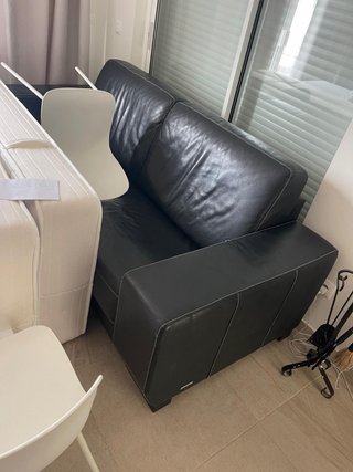 Sofá Cama Cuero Negro