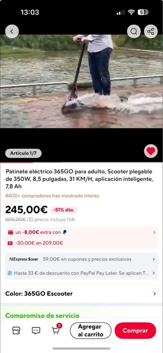 Patinete Eléctrico con Cargador
