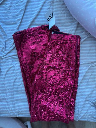 Conjunto Zara lentejuelas rosa S