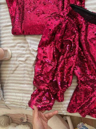 Conjunto Zara lentejuelas rosa S