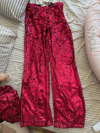 Conjunto Zara lentejuelas rosa S