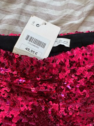 Conjunto Zara lentejuelas rosa S