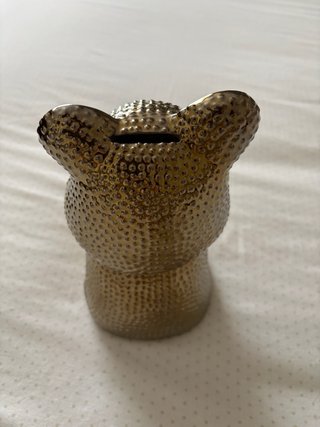 Hucha Osito Dorada Texturizada