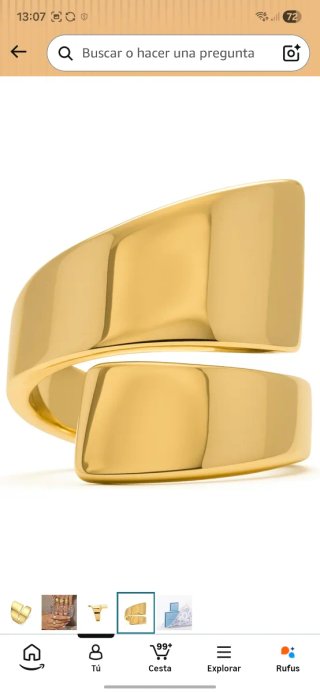 Anillo Luxenter Dorado Ajustable,bañado en oro 18.