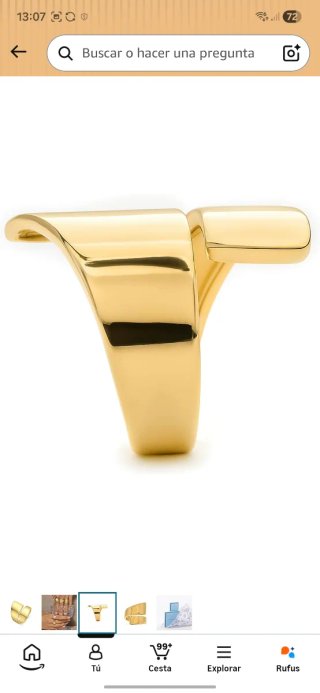 Anillo Luxenter Dorado Ajustable,bañado en oro 18.
