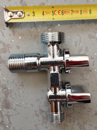 Llave escuadra doble  1/2-3/4-3/8 lavadora