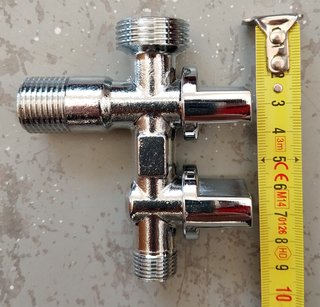 Llave escuadra doble  1/2-3/4-3/8 lavadora