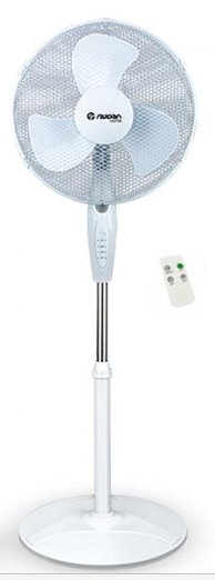 Ventilador Ruvan Pie Plata y Blanco