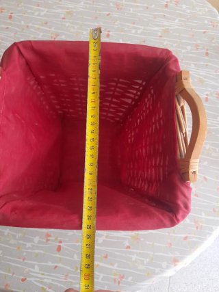 Cesta Mimbre Forro Rojo
