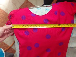 Traje Gitana Rojo Lunares Morados Talla Única