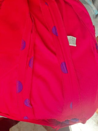 Traje Gitana Rojo Lunares Morados Talla Única