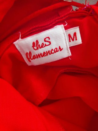 Traje Gitana Rojo Lunares Morados Talla Única