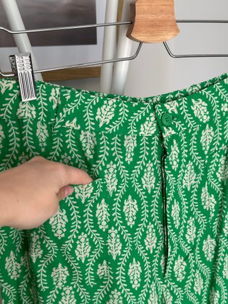 Conjunto Zara Pantalón Estampado Verde