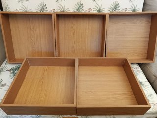 CONJUNTO 5 CAJONES DECORATIVOS MADERA 40x40cm