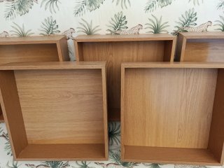 CONJUNTO 5 CAJONES DECORATIVOS MADERA 40x40cm