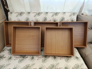 CONJUNTO 5 CAJONES DECORATIVOS MADERA 40x40cm