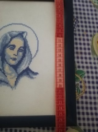 Quadro nossa Senhora, ponto de cruz bordado a mão