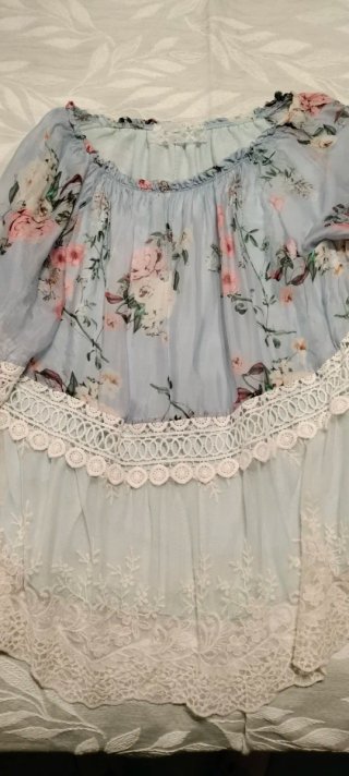 Blusa de viscosa y seda manga larga