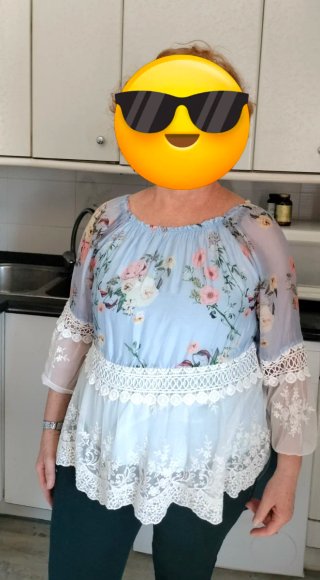 Blusa de viscosa y seda manga larga