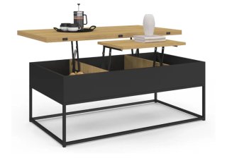 Mesa centro elevable madera y metal