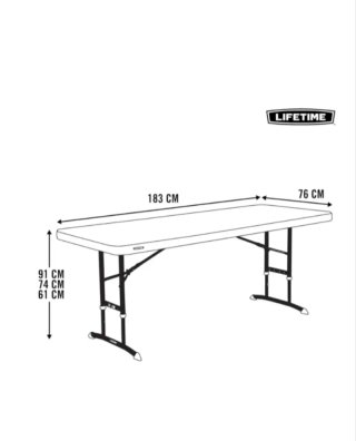 Mesa Plegable portátil Cuadrada Lifetime 183x76cm