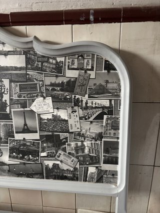 Cabecero Vintage Gris Madera/Metal 105cm