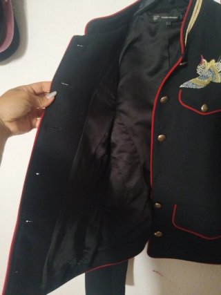 Chaqueta Zara Militar Bordada