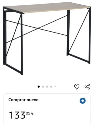Tavolo da Ufficio Pieghevole 100x50x75cm MEUBLE