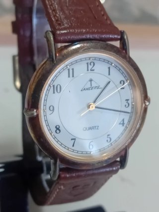 Orologio Lancette Vintage Pelle Marrone Oro