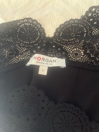 Top Morgan Negro Encaje