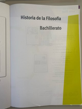 Historia de la Filosofía, libro 2 Bachillerato