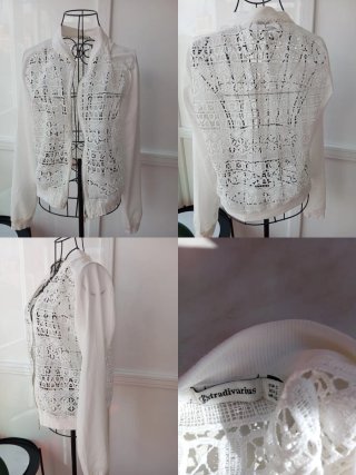 Camisa encaje con cremallera Stradivarius talla S