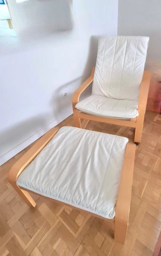 Sillón Poäng Ikea con reposapiés, excelente estado