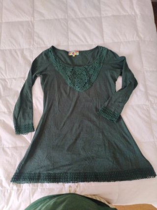 Vestido verde botella vintage corto