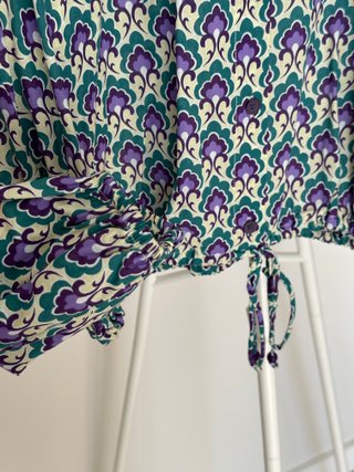 Conjunto Zara floral lila y verde talla S
