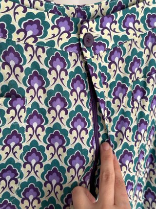 Conjunto Zara floral lila y verde talla S