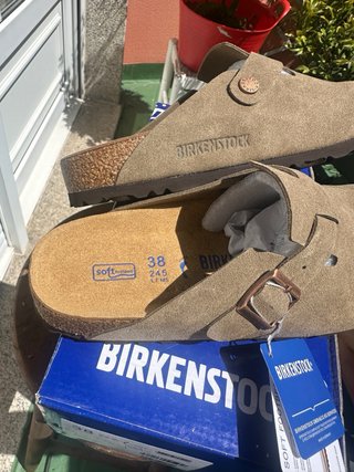 Birkenstock Gris Verdoso Talla 38 Mujer