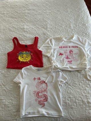 Lote de camisetas crop top