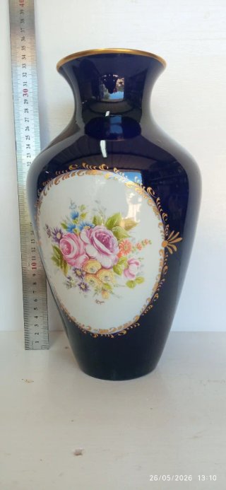Jarrón azul porcelana