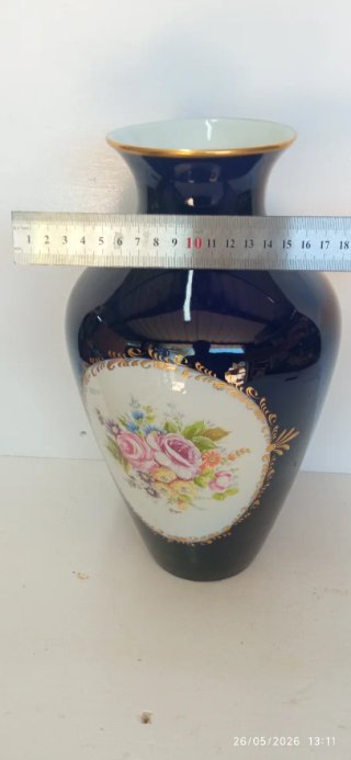 Jarrón azul porcelana