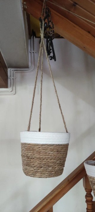 Conjunto 3 Maceteros Colgantes Yute