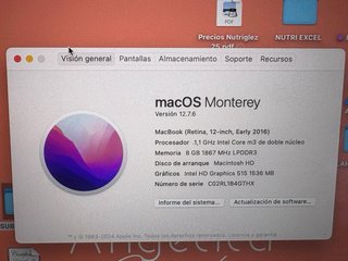 MacBook Retina 12” 2016 8GB + Caja Original +Cable