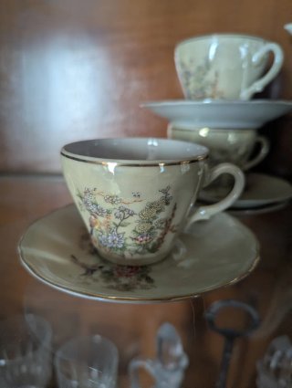 Juego de café porcelana floral