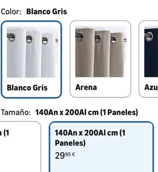 Cortina gris y barra metálica ajustable