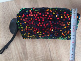 Neceser negro lentejuelas multicolor