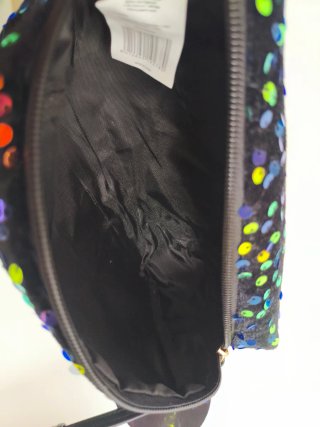 Neceser negro lentejuelas multicolor